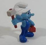 2013 "Handy" Smurf Handyman Holding Tools PVC Toy Figure McDonald's Happy Meal