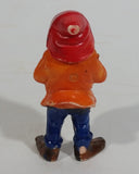 Vintage Snow White and the Seven Dwarfs "Happy" Hard Plastic Toy Figure Made in Hong Kong