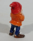 Vintage Snow White and the Seven Dwarfs "Happy" Hard Plastic Toy Figure Made in Hong Kong