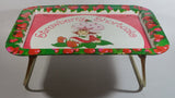 Vintage 1981 Strawberry Shortcake Dinner Lunch Fold Out Metal TV Tray