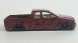 2008 Hot Wheels Nissan Titan Metalflake Burgundy Red Die Cast Toy Lowrider Truck Vehicle