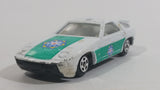 Vintage Porsche 928 Police #38 White Green Die Cast Toy Car Vehicle