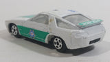 Vintage Porsche 928 Police #38 White Green Die Cast Toy Car Vehicle