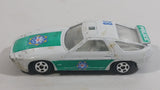Vintage Porsche 928 Police #38 White Green Die Cast Toy Car Vehicle