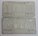 1985 Beautiful British Columbia Blue with White Letters Vehicle License Plate Set of 2 BKV 127