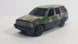 HTF Yatming Jeep Grand Cherokee No. 827 Green Brown Camouflage Die Cast Toy Military Army Car Vehicle