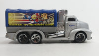 2002 Hot Wheels Haulers Diabolical Doctor Fraser's Lazers Cargo Truck Silver Grey and Blue Die Cast Toy Car Vehicle