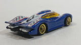 2000 Hot Wheels World Racers 2 Porsche 911 GTI - 98 #27 Metallic Blue and White Die Cast Toy Car Vehicle