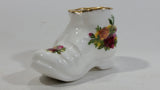 Vintage 1960s Royal Albert Old Country Roses Shoe Boot Shaped Bone China Toothpick Holder