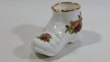 Vintage 1960s Royal Albert Old Country Roses Shoe Boot Shaped Bone China Toothpick Holder