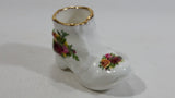 Vintage 1960s Royal Albert Old Country Roses Shoe Boot Shaped Bone China Toothpick Holder