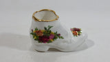 Vintage 1960s Royal Albert Old Country Roses Shoe Boot Shaped Bone China Toothpick Holder