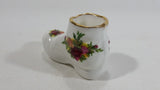 Vintage 1960s Royal Albert Old Country Roses Shoe Boot Shaped Bone China Toothpick Holder