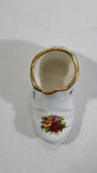 Vintage 1960s Royal Albert Old Country Roses Shoe Boot Shaped Bone China Toothpick Holder