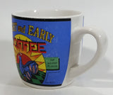 Bright And Early Coffee Blue and White Ceramic Coffee Mug Cup
