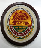 Vintage Red Hook ESB Rich Amber Ale Large Oval Shaped Wood Framed Pub Lounge Bar Advertising Beer Mirror 24" x 27"