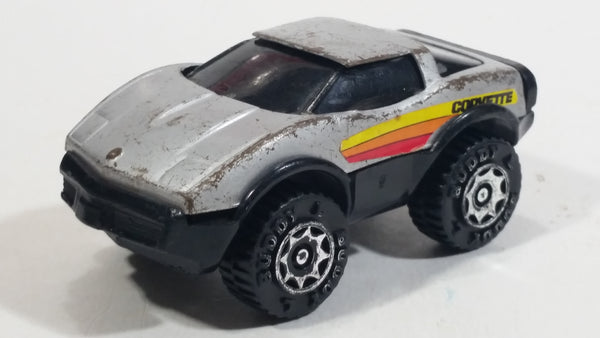 Vintage 1984 Buddy L Corvette Grey Silver Pressed Steel and Plastic Die Cast Toy Car Vehicle - Hong Kong