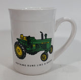 Gibson John Deere Tractors "Nothing Runs Like A Deere" 4 3/4" White Ceramic Coffee Mug Farming Collectible