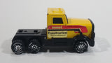 Vintage 1985 Buddy L Construction Semi Truck Tractor Rig Yellow Pressed Steel and Plastic Toy Car Vehicle