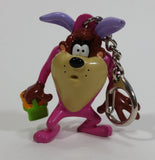 WBEI Warner Bros Looney Tunes Taz Wearing a Pink Easter Bunny Costume with Green Basket PVC Figurine Keychain Cartoon Collectible