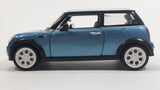 Sunnyside Superior SS 2001 Mini Cooper 1/24 Scale #6711 Blue Union Jack Flag Die Cast Friction Motorized Pullback Toy Car Vehicle with Opening Hood and Doors