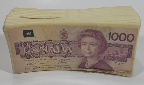Rare Hard to find $1000 Canadian Dollar Paper Bill Stack Plastic Coin Bank