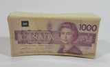 Rare Hard to find $1000 Canadian Dollar Paper Bill Stack Plastic Coin Bank
