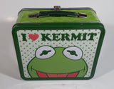 The Muppets I Heart Love Kermit The Frog Green and White Tin Metal Lunch Box