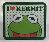 The Muppets I Heart Love Kermit The Frog Green and White Tin Metal Lunch Box