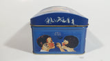 1999 Vintage Style Hershey's Kisses Milk Chocolate Snacks "A Kiss For You" Boy and Girl Blue Metal Tin Hinged Container