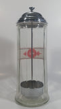 Tablecraft Coca-Cola Glass and Metal 11" Tall Straw Holder Beverage Collectible