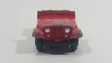 Vintage 1980s Yatming Jeep CJ7 Sky Red No. 1608 Die Cast Toy Car Vehicle (Missing Windshield)