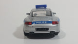 Welly Porsche 911 (997) Carrera S Police Cop Polizei 1/36 Scale Silver Grey Die Cast Motorized Friction Pullback Toy Car Vehicle with Opening Doors