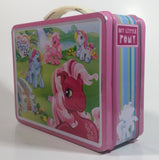 2007 TIN BOX Hasbro My Little Pony Cartoon Characters Pink Metal Tin Lunch Box