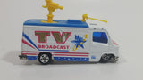 RealToy Matchbox Casting TV News Truck White TV Broadcast Die Cast Toy Car Vehicle