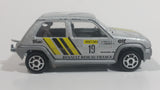 Rare HTF 1985 Majorette Renault Supercinq GT Turbo No. 205 Silver Grey Die Cast Toy Car Vehicle 1/51 Scale