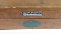 Rare Find Antique Geo. Scherr Co. Chesterman Precision Tools Scheffield England 24" Height Gauge Engineer Measurement Device Tool In Original Dove Tail Wooden Box with Instruction and Accessories