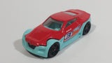 2013 Hot Wheels Track Aces Symbolic Red and Teal Light Blue Die Cast Toy Car Vehicle