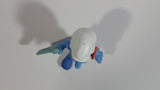 2011 Peyo "Carpenter" Smurf Holding a Saw with a Pencil in His Ear PVC Toy Figure McDonald's Happy Meal