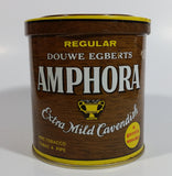 Vintage Douwe Egberts Amphora Pipe Tobacco Extra Mild Cavendish Brown and Yellow Tin Can - Empty