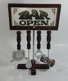 Vintage Bar Open Mirror Nostalgia Bar Tools Drink Mixing 13 3/4" Tall 5 Piece Set Man Cave Collectible