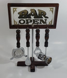 Vintage Bar Open Mirror Nostalgia Bar Tools Drink Mixing 13 3/4" Tall 5 Piece Set Man Cave Collectible