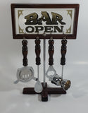 Vintage Bar Open Mirror Nostalgia Bar Tools Drink Mixing 13 3/4" Tall 5 Piece Set Man Cave Collectible