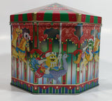 1997 M&M's Limited Edition Christmas Village Series Carousel Number 05 Merry Go Round Metal Tin Container Chocolate Candy Sweets Collectible