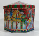 1997 M&M's Limited Edition Christmas Village Series Carousel Number 05 Merry Go Round Metal Tin Container Chocolate Candy Sweets Collectible