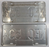 1989 Beautiful British Columbia White with Blue Letters Vehicle License Plate Set of 2 NEC 534