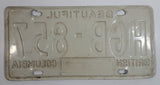 1980s Beautiful British Columbia Blue with White Letters Vehicle License Plate HGB 857