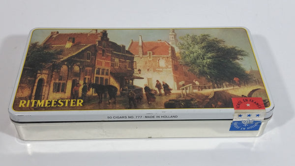 Vintage Ritmeester 50 Cigars No. 777 Made in Holland Vente En France Tin Metal Litho Container