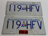 2006 Beautiful British Columbia White with Blue Letters Vehicle License Plate Set of 2 119 HFV