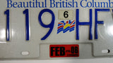 2006 Beautiful British Columbia White with Blue Letters Vehicle License Plate Set of 2 119 HFV